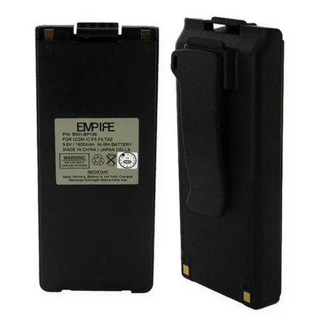 EMPIRE Empire BNH-BP196 9.6V Icom BP196 Nickel Metal Hydride Batteries 1600 mAh - 15.36 watt BNH-BP196